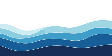 Abstract blue wave background vector illustration with layered paper cut style perfect for website headers and presentations