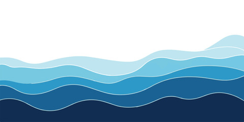 Abstract blue wave background layered paper cut style illustration perfect for website headers and presentations