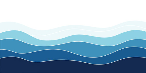 Abstract blue wave background vector illustration with paper cut style perfect for website headers and presentations