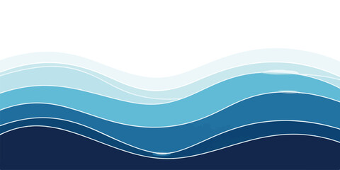 Abstract blue wave background vector illustration with layered paper cut style perfect for website headers and presentations