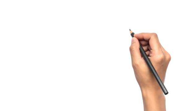 Confident hand holding pencil poised to write ideas, plan projects, and create something amazing today