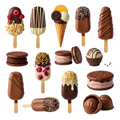 Delicious assortment of tempting ice cream treats