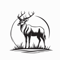 Bongo Antelopes Nature Scene Vector Design on white background