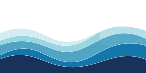 Abstract blue wave background layered paper cut style vector illustration suitable for modern design and presentations