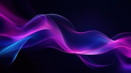 Dark fluid-style gradient abstract background: purple-blue gradient (including dark purple and light indigo) on dark black base, interwoven with smooth curves and speed lines