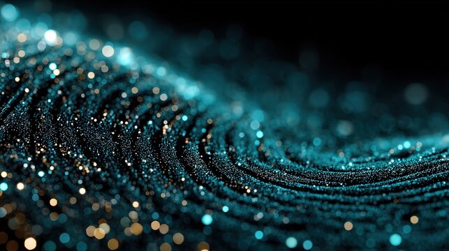 Abstract Wave: Flowing Glittering Particle Surface