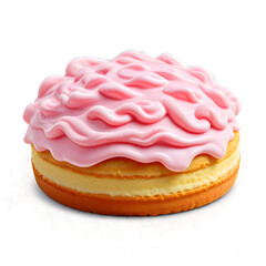 pink cake isolated on white