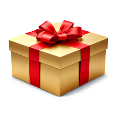 Obraz premium red gift box with ribbon