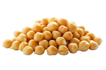 Pile of crushed chickpeas isolated on transparent background. Pile of chickpeas isolated on white background.