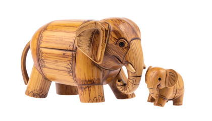  Handwoven Bamboo Elephant Figure – isolated on transparent background
