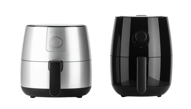 Compact Glass Air Fryer with Digital Display — isolated on transparent background