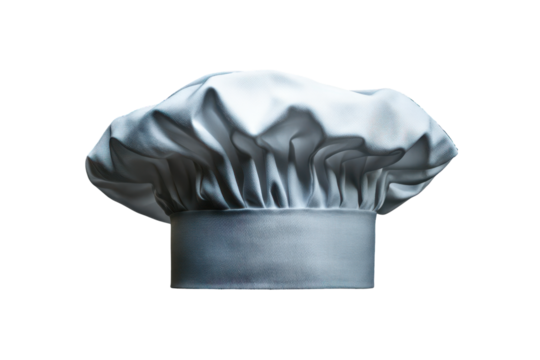 Traditional white chef hat isolated on transparent background. White chef hat isolated on white background.