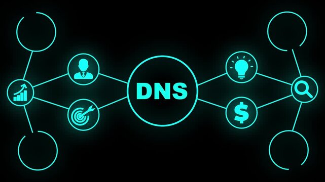 Digital Network Connection DNS Global Technology Concept with Icons 