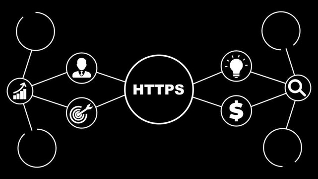 Digital Network Connection HTTPS Global Technology Concept with Icons