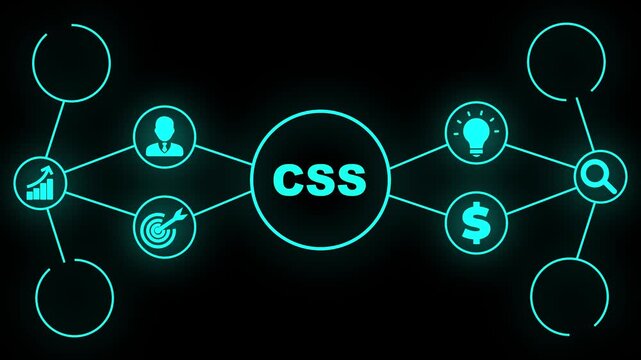 CSS network diagram with CSS. Business, Technology, Internet and network concept. 
