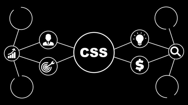 CSS network diagram with CSS. Business, Technology, Internet and network concept. 