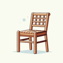 flat illustration of wooden chair