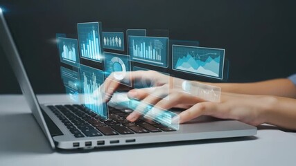 Futuristic Data Analytics Dashboard Overlay - Powered by Adobe