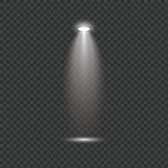 Bright spotlight beam illuminating a dark space with subtle ambient light effect