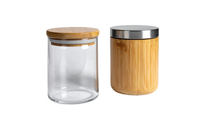 Empty and Filled Glass Jars Set – isolated on transparent background