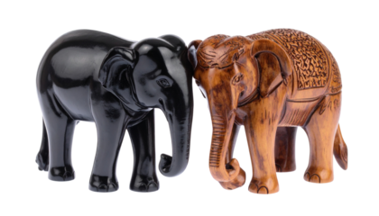  Natural Bamboo Elephant Ornament – isolated on transparent background