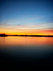 Beautiful sunset on the river