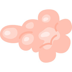 Cluster Of Pink Colored Bubbles Or Soap Bars On A White Background With Soft Lighting And Highlights