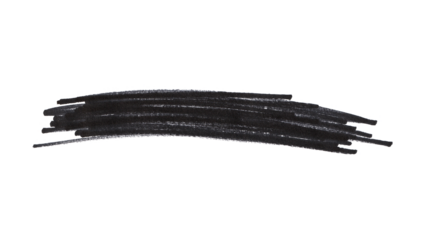 Artistic High-Resolution Black Brush Stroke. Underline or Highlight Element with Texture on Transparent Background.
