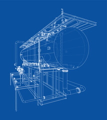 Industrial Equipment Blueprint. Vector