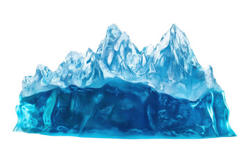 Obraz premium Jagged blue ice formation isolated on transparent background. Close up of a iceberg isolated on white background.
