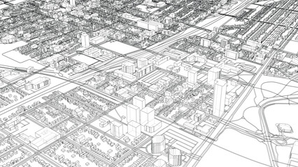 Intricate Urban Blueprint