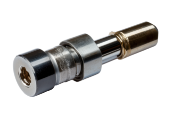 Metal quick connect lock isolated on transparent background. Close up of a lock isolated on white background.