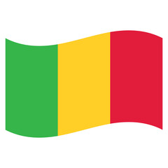 Mali national flag waving, symbolizing African pride and independence