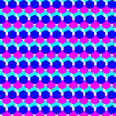 Fototapeta premium 六角形のシンプルなシームレスな背景イラスト1_ブルー系