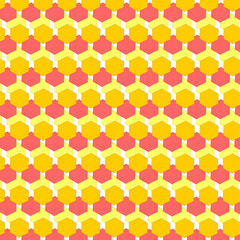 六角形のシンプルなシームレスな背景イラスト1_イエロー系