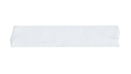 Isolated Long Horizontal White Paper Strip. Ripped Blank Banner Element on Transparent Background PNG.
