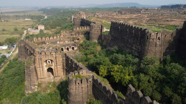 Rohtas Fort Pakistan historic Langar Khani Gate aerial perspective