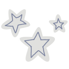 Obraz premium stars doodle paper cutout transparent background decoration 