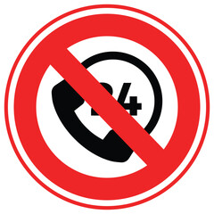 No 24hr Calls Vector Icon which can easily modify or edit