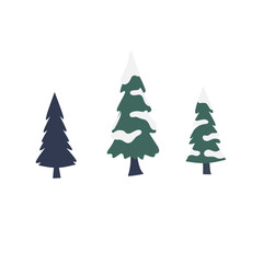 Minimalist winter and Christmas vector collection featuring cozy seasonal elements like holly leaves, snowflakes, mittens, mountains, and reindeer in a soft color palette.