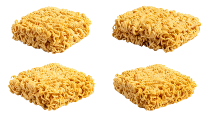 Delicious pasta varieties four unique shapes on white background discover culinary delight with four distinct pasta shapes beautifully presented on clean white surface