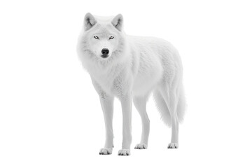 Obraz premium Arctic wolf standing alert isolated on transparent background.