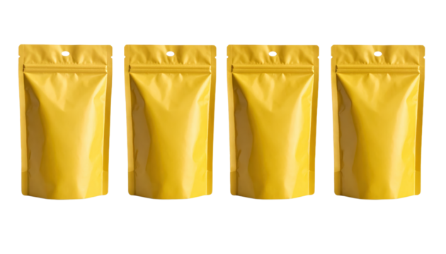 Yellow plastic zipper bags set of three vibrant yellow plastic storage bags each featuring durable zipper closure