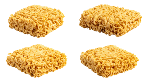 Delicious pasta varieties four unique shapes on white background discover culinary delight with four distinct pasta shapes beautifully presented on clean white surface