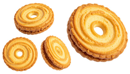 Fototapeta premium Assortment of delicious pastries presented on clean white surface diverse collection of sweet baked goods beautifully arranged on a simple white background