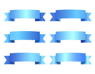Blue ribbons set collection of elegant blue ribbon graphics for various design projects