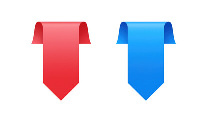 Dual arrows illustrating red and blue direction visual representation of two distinct arrows red and blue illustrating opposing directions