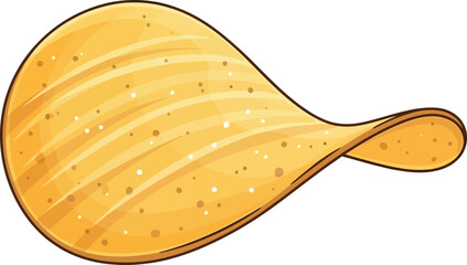 Crispy golden potato chip isolated on white perfect snack food photography high resolution isolated on transparent background