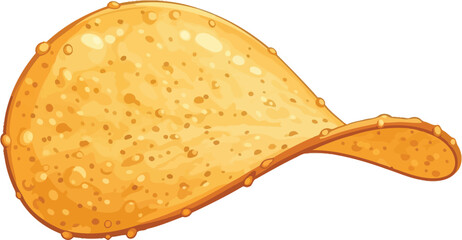 Crispy potato chip single snack food isolated delicious golden brown potato chip isolated on transparent background
