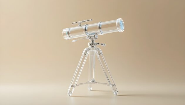 Discover the universe with this sleek transparent telescope on a tripod, perfect for aspiring astronomers.